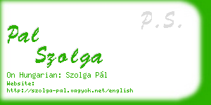 pal szolga business card
